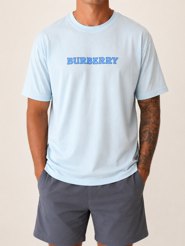 Light Blue Burberry – blue BURBERRY front / blue knight on back view 1